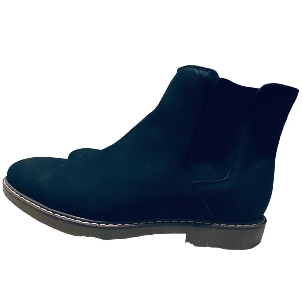 Mens Black‎ Faux Suede Chelsea Boots Elastic Gore Pull On Ankle Boots